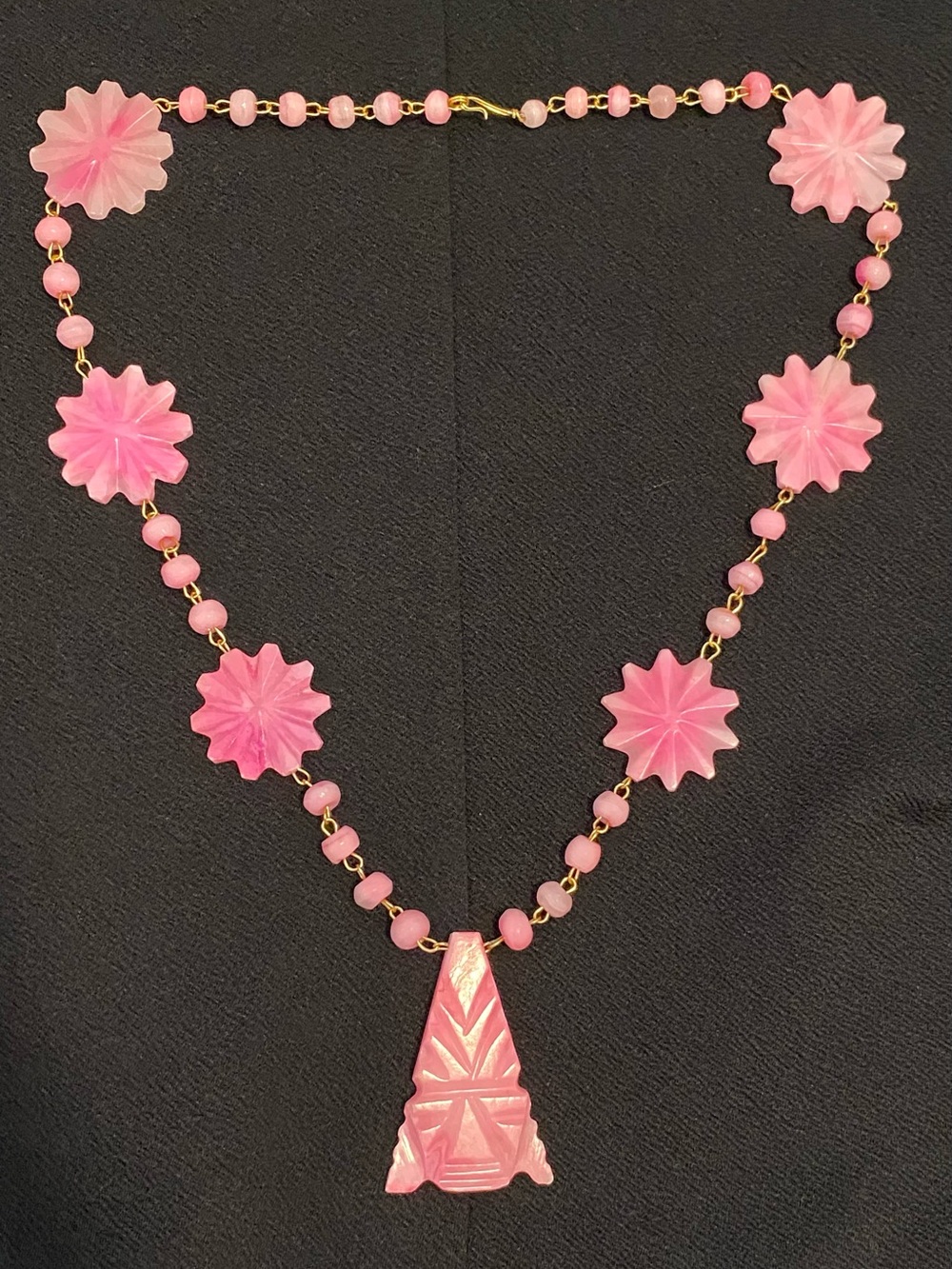 Rare Find Pink Floral Lucite Necklace